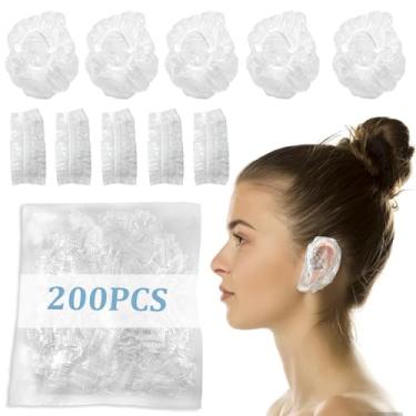 Imagem de OWMOSYX 200 Peças De Protetores Auriculares Transparentes Descartáveis Para Chuveiro, À Prova D'Água, Tintura Cabelo, Banho, Tampas Plástico Espessantes
