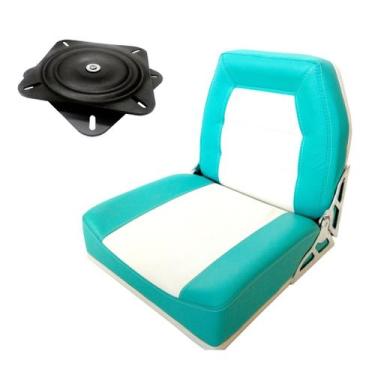 Imagem de Cadeira Almofadada para Barco de Alumínio ou Lancha + Base Giratória -