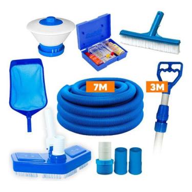 Imagem de Kit Acessórios Limpeza Piscina Intex Mor Inflável Cabo 3mt - Brustec