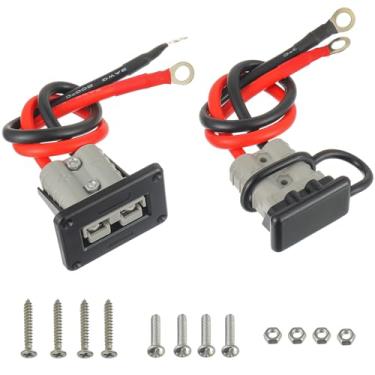 Imagem de EPLZON Conector De Desconexão Rápida Bateria 50 A, Plugue 8 Awg, Cabo 30 Cm, Anel Vedação, Terminal Com Suporte E Capa Protetora Para Guincho Carro, Reboque, Baterias, Motores, Tratores (Pacote 2 Pe