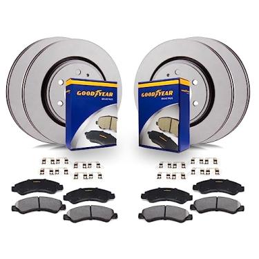 Imagem de Goodyear Prk3605Fr, Kit De Freio Dianteiro E Traseiro Com Quatro (4) Rotores Revestimento Antioxidante Dois (2) Conjuntos Pastilhas Cerâmica, Compatível Hyundai Santa Fe 17-18, Sport 17-18; Kia Sore