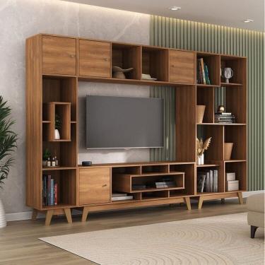 Imagem de Estante Home para Tv até 65 Polegadas com 4 Portas Elegance Yescasa Nogal