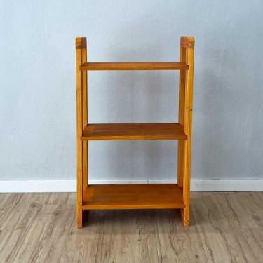 Imagem de Aparador de Madeira Pinus Linea de 3 Prateleiras Slim Carvalho - ArtFa