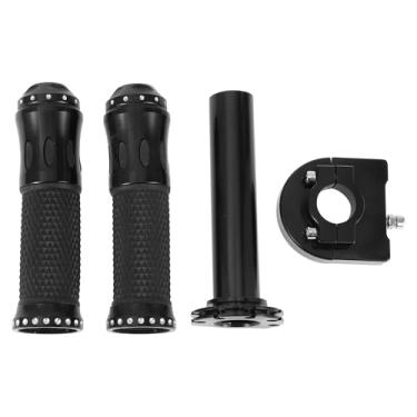 Imagem de A ABSOPRO Kit de capa de guidão de liga de alumínio antiderrapante para motocicleta, scooter, bicicleta, quadriciclo, preto, 1 conjunto