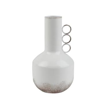 Imagem de PHILPETY Vaso de metal com acabamento galvanizado para lata de leite branca chique chique rústico primitivo decorativo para jardim em casa, escritório, 19 cm (branco)