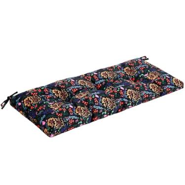 Imagem de PRIMEPATIO Almofada de banco externa impermeável, almofada de assento de banco tufado 106 x 38 cm, almofadas de assento de vime para ambientes internos de jardim externo e varanda