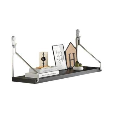 Imagem de Prateleira De Parede Preta E Branca Sem Furos Para Livros, Decoração, 