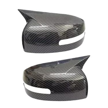 Imagem de Riloer Acabamento do espelho retrovisor lateral, 2 peças de tampas de espelho lateral de porta de buzina de boi de carro, substituição de capa de asa, compatível com Mitsubishi Lancer X 10 EX EVO 2013