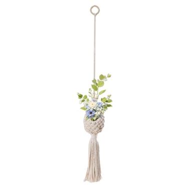 Imagem de Cestas de frutas Boho penduráveis na parede | Bolsa de decoração de vegetais de cozinha, cesta de frutas e legumes pendurável na parede para sala de estar e quarto