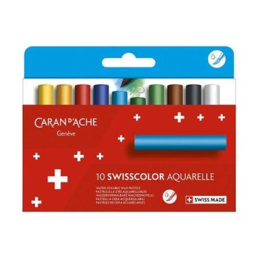 Imagem de Giz Pastel Caran d'Ache Swisscolor Wax Pastels Aquarelle com 10 Cores 