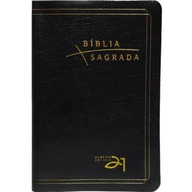 Imagem de Bíblia a21 luxo - couro bonded preta c/ referências cruzadas