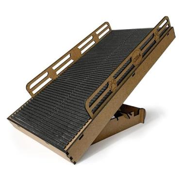 Imagem de Rampa Para Cachorros Antiderrapante Madeira Resistente Com Regulagem de Altura