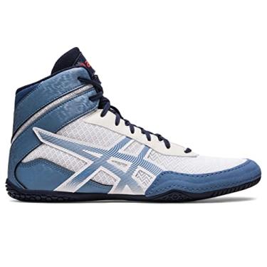 Imagem de ASICS Tênis de luta livre masculino MATCONTROL 3, Branco/azul tempestade, 44