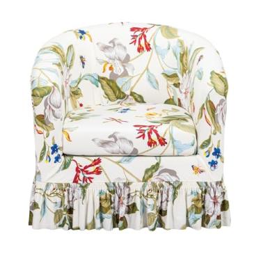 Imagem de CRFATOP Capa para cadeira de clube de 2 peças com saia estampada para poltrona de banheira com capa de almofada de assento, protetor de móveis redondo macio impresso para balcão de bar, sala de estar