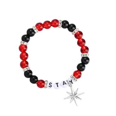 Imagem de Teemotutu Pulseira Stray Stay - Pulseiras de amizade inspiradas na SKZ KPOP-Stray Merch Presentes para aniversários de fãs, One Size, argila de polímero, em