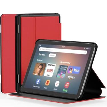 Imagem de Nova capa para tablet 8 e 8 Plus (12ª/10ª geração, 2024/2022/2020), capa com suporte ajustável multiengrenagem SHREBORN com parte traseira de TPU macio e despertar/hibernar automático também para Sony