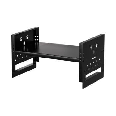 Imagem de Ipotive Prateleira de armazenamento superior ajustável para geladeira ou lavadora, bancada de secadora, prateleiras de armazenamento expansíveis para cozinha, lavanderia e dormitório (preto)