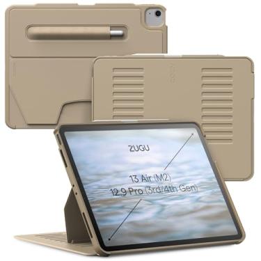 Imagem de Zugu Case Capa protetora fina para iPad Air de 13 polegadas M3 2025 e M2 2024 e 12,9 polegadas (3ª/4ª geração), capa protetora fina com carregamento e armazenamento do Apple Pencil, ativar/hibernar