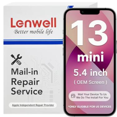 Imagem de Lenwell Serviço de reparo com tela original para iPhone 13 Mini tela LCD digitalizador de 5,4 polegadas Montagem sensível ao toque com serviço de instalação por correio