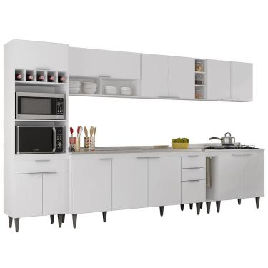Imagem de Armário de Cozinha CP07 Com Pia 180cm Pérola Z34 Branco     - Mpozenato
