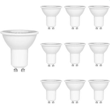 Imagem de 10 Lâmpada Led Stella Dicroica Mr16 Eco 6W Gu10 Bivolt 2700K Luz Amare