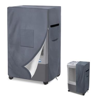 Imagem de Alickwang Capa de refrigerador evaporativo para resfriador evaporativo Hessaire MC37M/MC37V, resistente ao ar livre 600D impermeável capa de refrigerador de pântano, 65 cm C x 45 cm L x 93 cm A, cinza