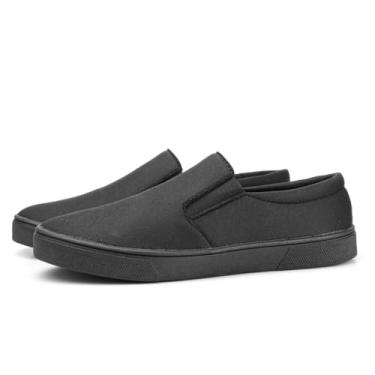 Imagem de Tênis Slip On Masculino Casual Iate Básico Leve Para Trabalho ou Passeio Prático Casual Urbano Calce Fácil (Preto, BR, Adulto, Numérico, 39)