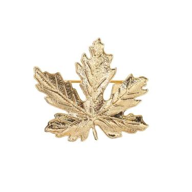 Imagem de Broche vintage de folha de bordo para mulheres homens outono folha flor ouro metal declaração broches distintivos roupas elegantes cachecóis acessórios xaile boutonniere festa de casamento ação de