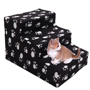 Imagem de Escada de cão de estimação degrau, escada removível escada escada escada, 3 níveis portátil não deslize escadas de cachorro removíveis escalando escalada para cães e gatos