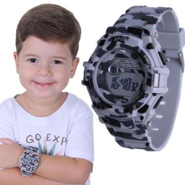 Imagem de Relógio Infantil Masculino Camuflado Xinjia com Cronometro Resistente 
