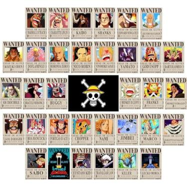 Imagem de CBKSUHBADE Anime [OP] Wanted Posters 30×21 cm, New Bounty Edition, Chapéu de Palha Piratas Crew Zoro, Sanji, Nika Luffy 3 Billion, um conjunto de 35PCS