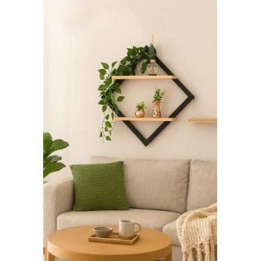 Imagem de Prateleira Decorativa Hexagonal 43x43 cm com Prateleira de 33x10 cm  M