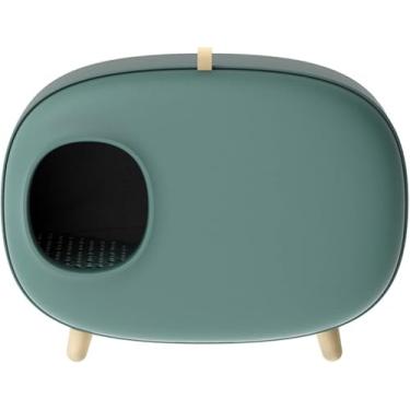 Imagem de Caixa De Areia Para Gatos Autolimpante Desodorante Reutilizável à Prova De Respingos Caixa De Areia Para Gatos Caixa De Areia Fechada Grande Para Gatos Casa De Gato, White, L