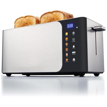Imagem de Torradeira Digital Elite Gourmet ECT5924D SmartToast com 4 Fatias Longas, 1,5 Polegadas, Função Bagel, Tela de Toque LED, Temporizador