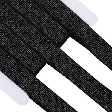 Imagem de GORGECRAFT Faixa elástica preta com glitter 11 m x 20 mm de largura, fita elástica cintilante, cinto de tecido de poliéster para costura DIY, artesanato, faixa de cabeça, calças, acessórios de roupas