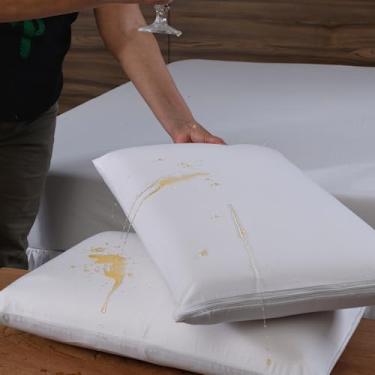 Imagem de Kit com 4 Capas Protetora Travesseiro Impermeável Percal 180 Fios 70x50cm com Zíper