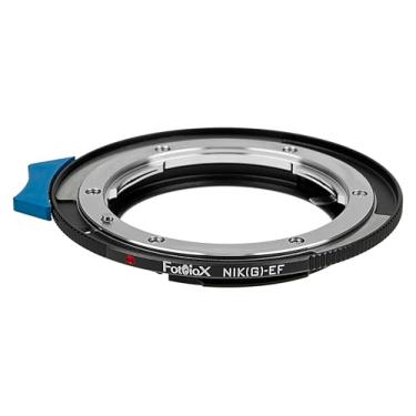 Imagem de Fotodiox Adaptador de montagem de lente - compatível com lentes Nikon F-Mount (tipo G) para caber em câmeras de montagem Canon EF e EF-S - com mostrador de controle de abertura integrado