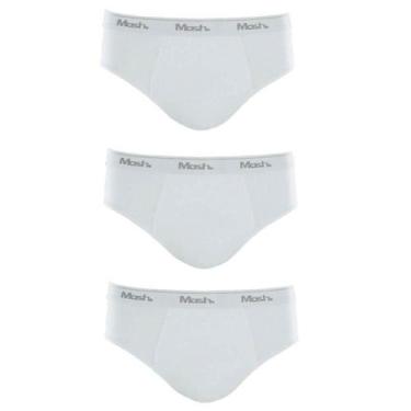 Imagem de Kit 3 Cuecas Slip 100% Algodão Mash - Branco, M, Branco
