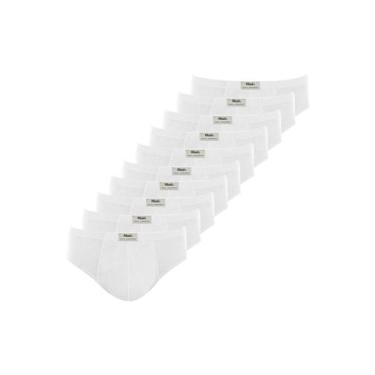 Imagem de Kit com 10 Cuecas Slip Mash 074.59 Plus Size, Branco, XGG