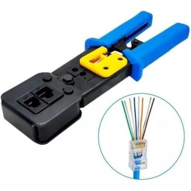 Imagem de Alicate de Crimpagem Profissional EZ RJ45 RJ12 RJ11 CAT6 CAT5e 3x1 Vaz