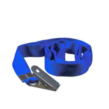 Imagem de Cordão Para Crachá Com Jacaré Azul Royal 12Mm Marpax 10Un