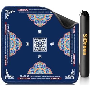 Imagem de Mahjong Mat, 32.4×32.4 Inch Noise Reduction Anti-Slip Mahjong Mat for Table, Mahjong Table Mat for Poker, Card, Board Games Table Mat, Tile Games, Dominoes(Blue)