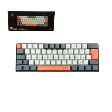Imagem de Teclado Mecânico Gamer Ergonômico Anti-ghosting Iluminação Arco-íris A