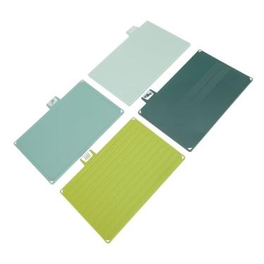 Imagem de HEEPDD Conjunto de Tábuas de Corte, 4pcs Portátil Sem Deslizamento Placas de Corte Com Rack de Armazenamento Versátil Tábua de Cofre Leve de Cozinha para Carne Vegetais Frutos do Mar de