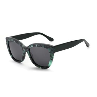 Imagem de Óculos de sol polarizados femininos Butterfly, armação grossa, proteção UV400, óculos de sol de acetato, moda para compras, lentes cinza 005, BH01