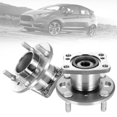 Imagem de 512490 Conjunto de rolamento do cubo da roda traseira 4 terminais – Compatível com FIT 2011–2019 Ford Fiesta S SE Titanium – Substituição OE – 2 peças, pré-lubrificado, sem sensor