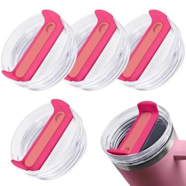 Imagem de Pacote com 4 tampas de substituição para copo Stanley de 1,134 g, tampas de substituição transparentes à prova de derramamento adequadas para copo de viagem Stanley, capa de acessório reutilizável