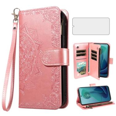 Imagem de Asuwish Capa de telefone compatível com Moto G 5G 2024 XMTLHDKQB US ouro rosa