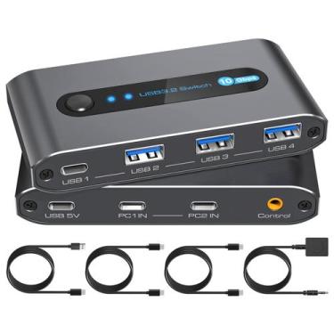 Imagem de Comutador USB PVBCTCSID 10 Gbps USB 3.2 2 computadores compartilham po