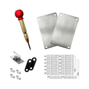 Imagem de 2x Placa Cold Wallet Lisa + 6 Cartelas de Adesivo + Punção Automático 